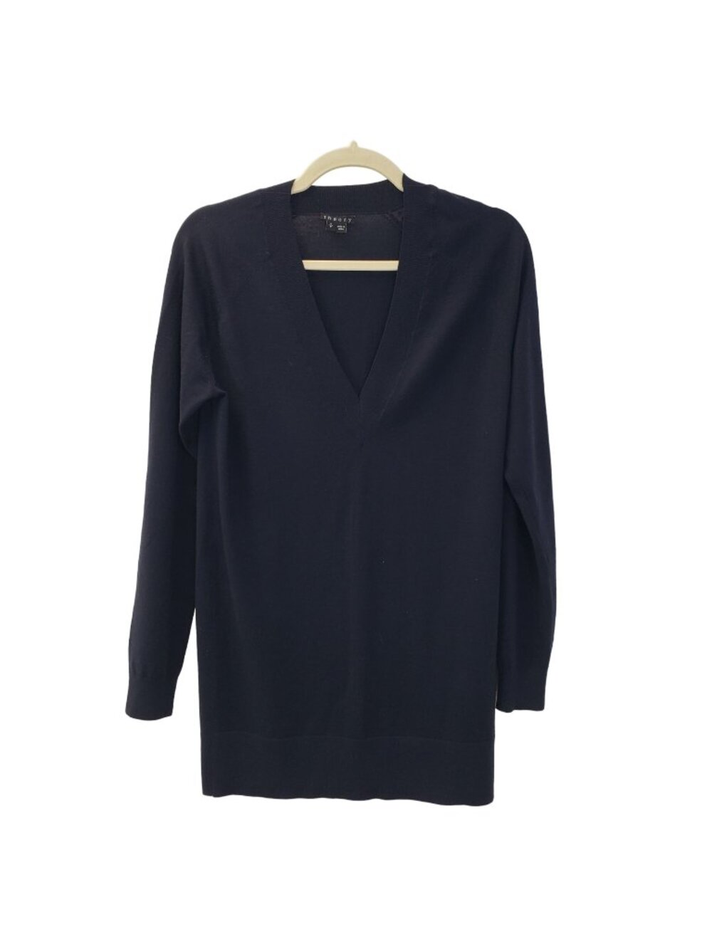 Theory Wool Blend V-Neck Tunic Sweater Size Small